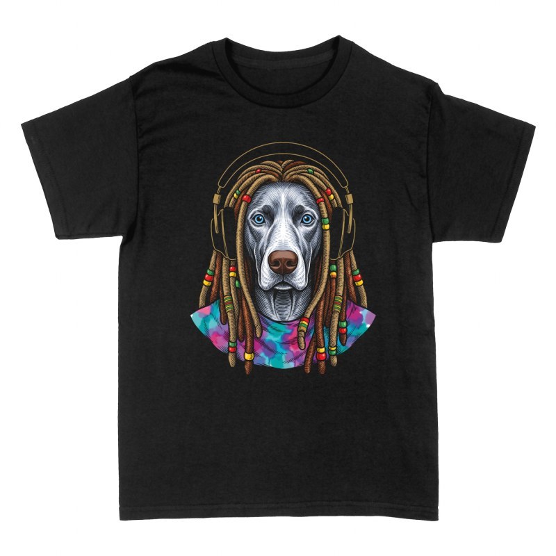 T-shirts: Rasta Dog with Headphones