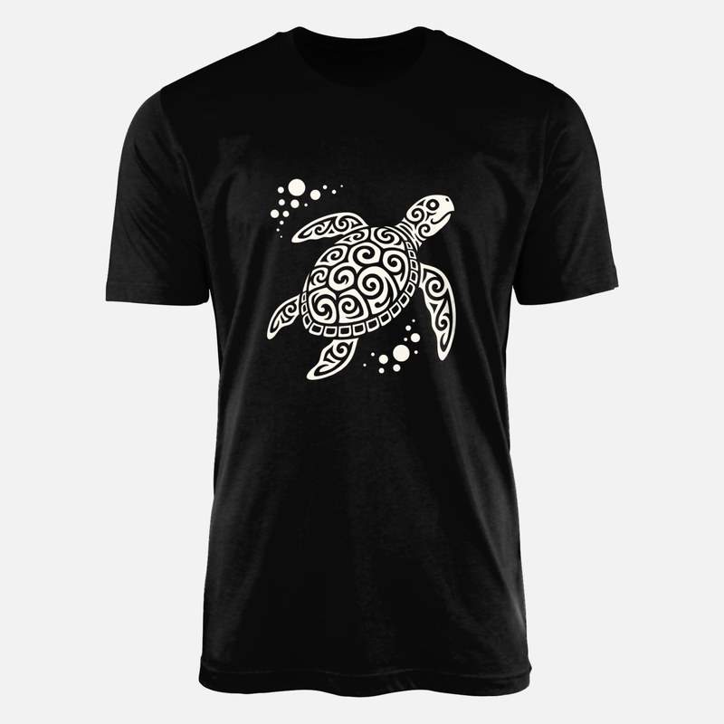 T-shirts: Tribal Sea Turtle with Bubbles