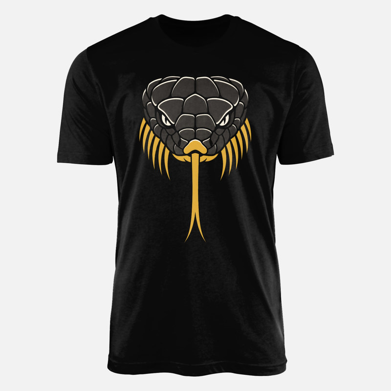 T-shirts: Striking Snake Head with Forked Tongue