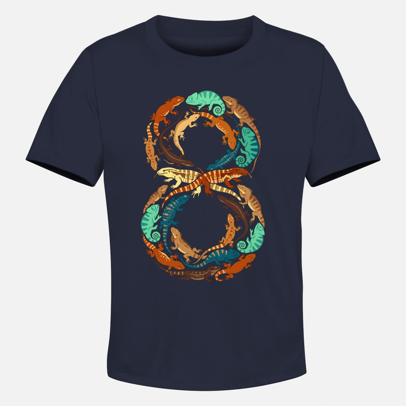 T-shirts: Lizards Number 8 Shape