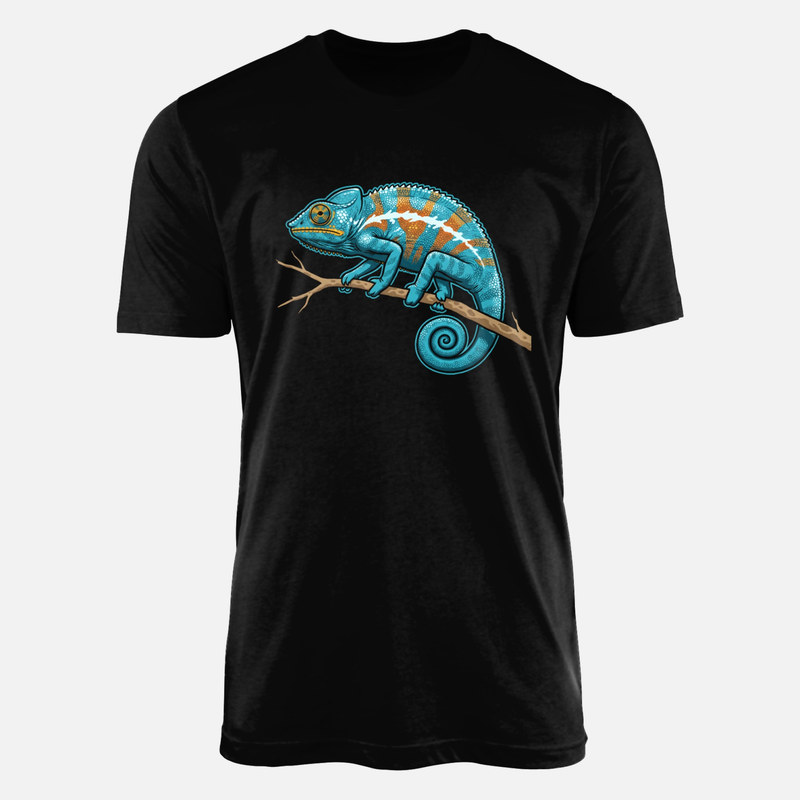 T-shirts: Colorful Chameleon on a Branch