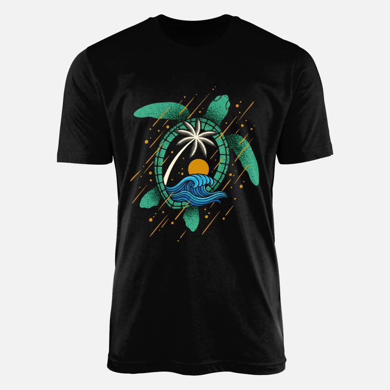 T-shirts: Sea Turtle with Tropical Sunset
