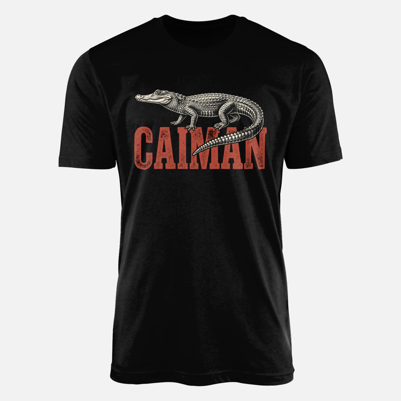 T-shirts: Vintage Engraved Caiman