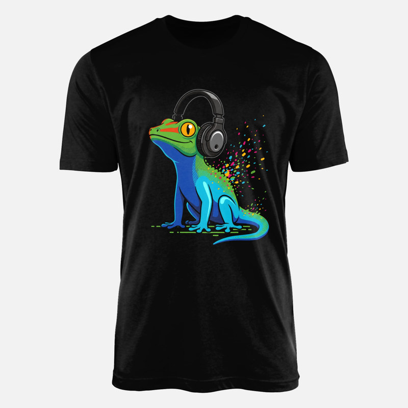 T-shirts: Lizard with Headphones