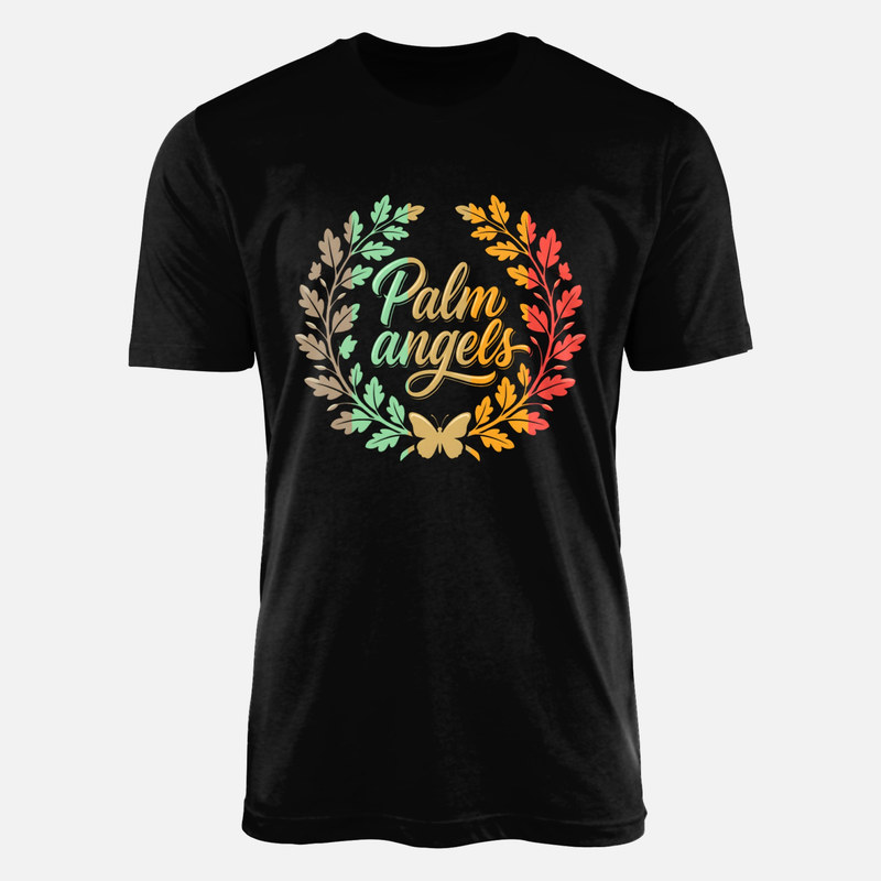 T-shirts: Retro Butterfly Branch Wreath