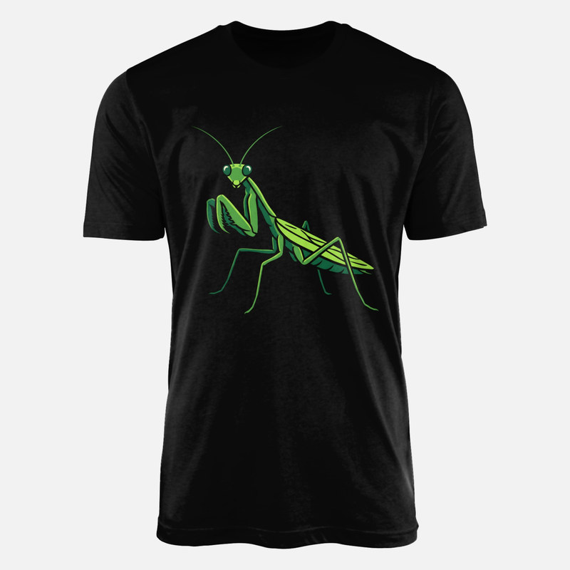 T-shirts: Green Praying Mantis Vector