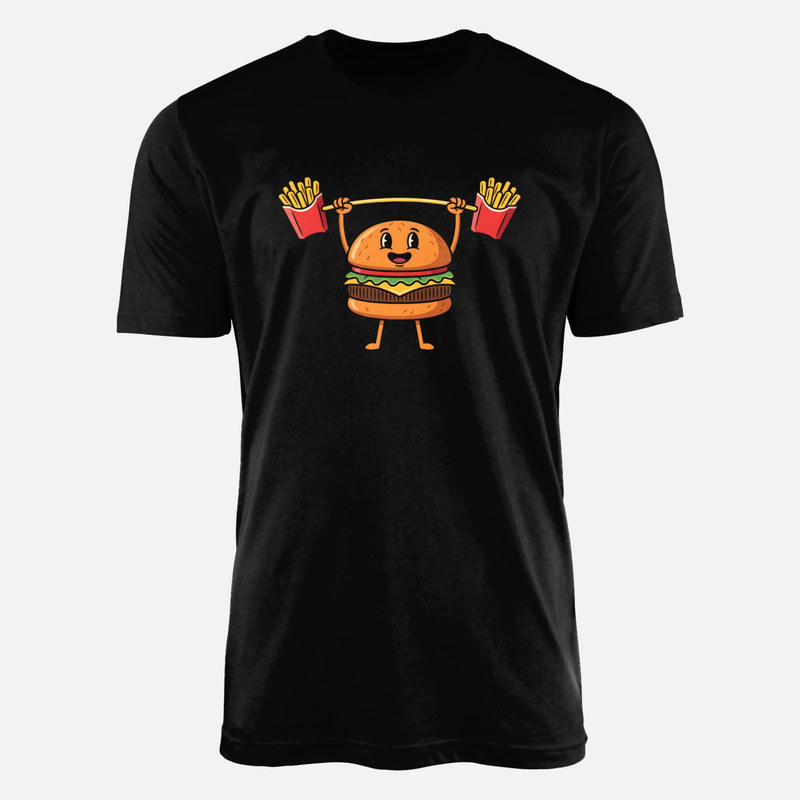 T-shirts: Burger Weightlifting French Fries