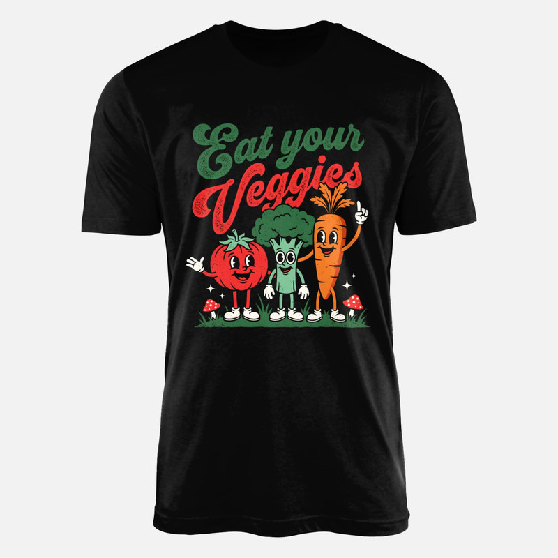 T-shirts: Eat Your Veggies Retro Cartoon