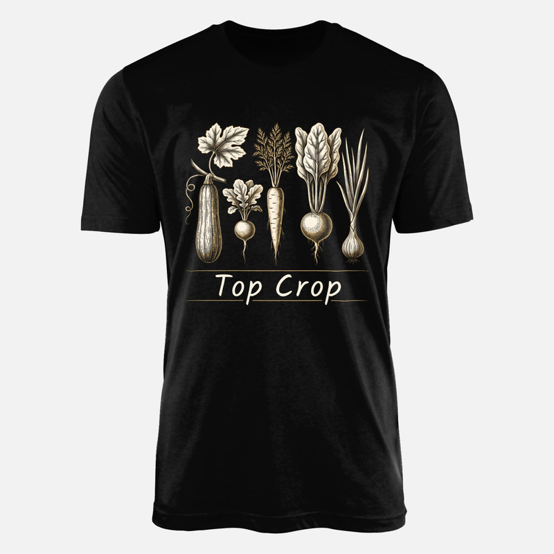 T-shirts: Top Crop Vintage Botanical Vegetables