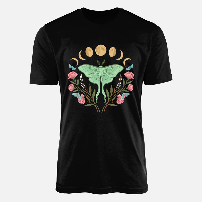 T-shirts: Luna Moth with Moon Phases