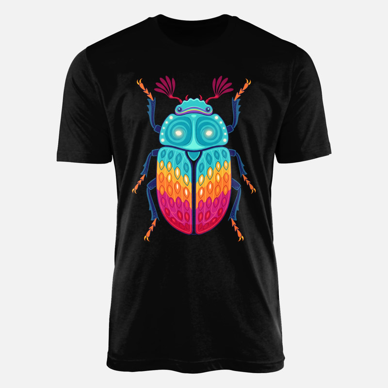 T-shirts: Psychedelic Multicolor Beetle