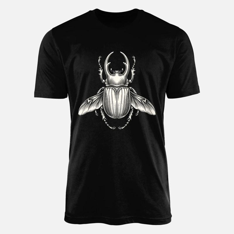 T-shirts: Vintage Engraved Beetle with Wings