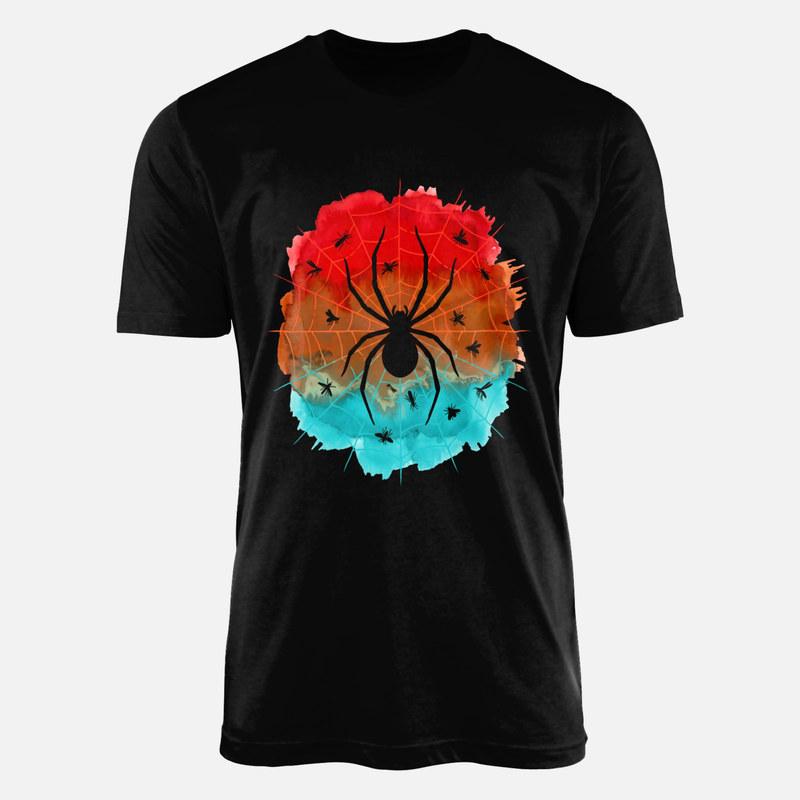 T-shirts: Watercolor Spider on Web