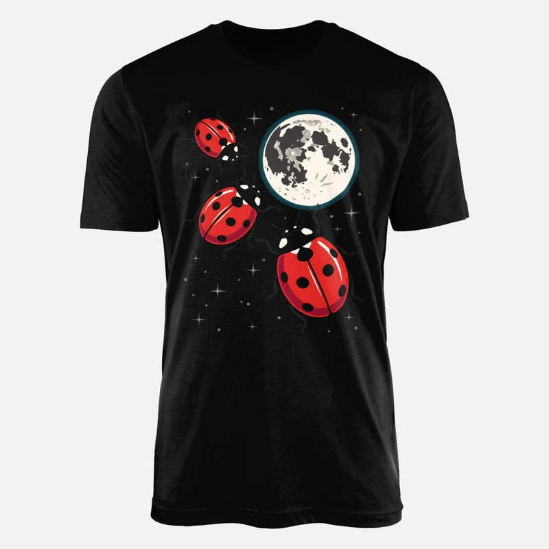 T-shirts: Ladybugs in Space with Moon