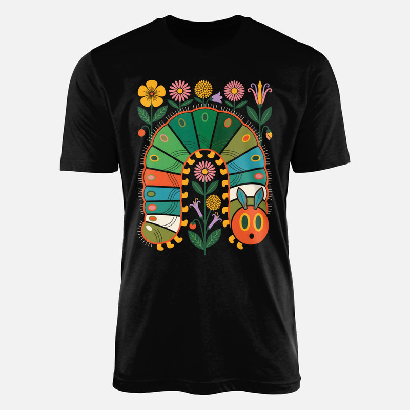 T-shirts: Colorful Caterpillar and Botanical Flowers