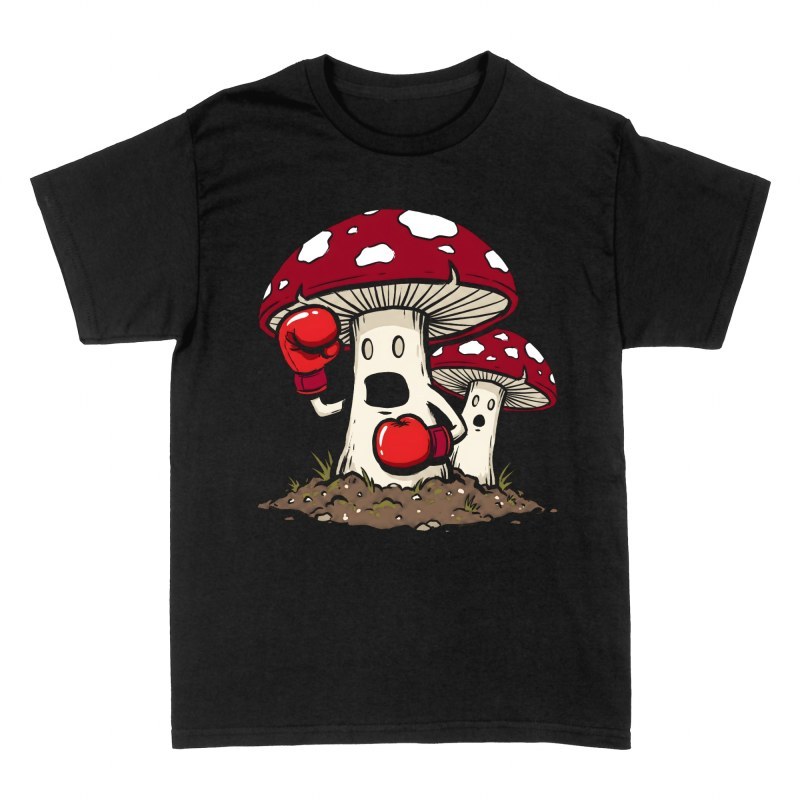 T-shirts: Boxing Amanita Mushroom with Gloves