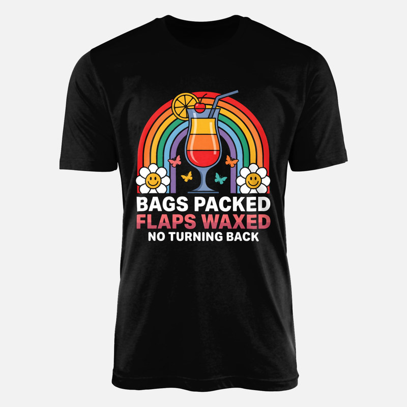 T-shirts: Bags Packed Flaps Waxed Vacation Cocktail