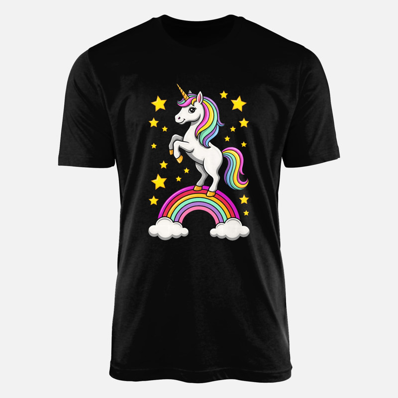 T-shirts: Unicorn on Rainbow with Stars
