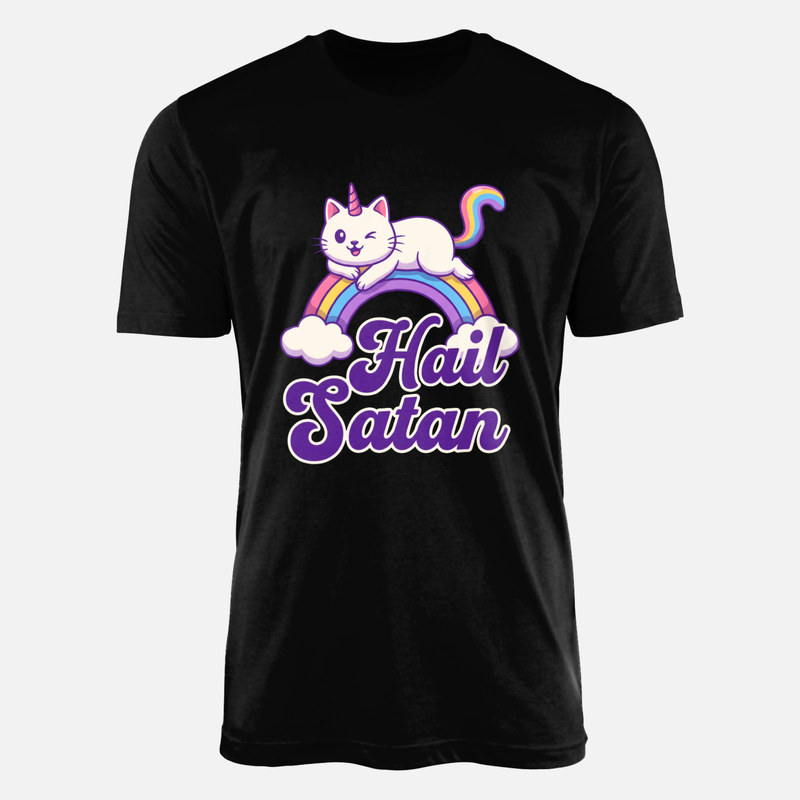 T-shirts: Hail Satan Caticorn Rainbow