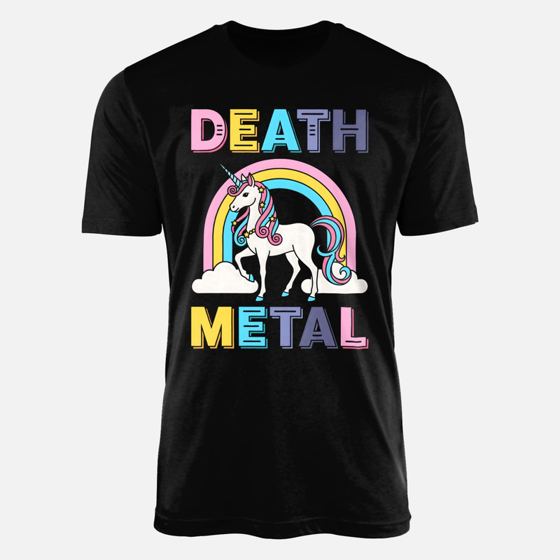 T-shirts: Death Metal Rainbow Unicorn
