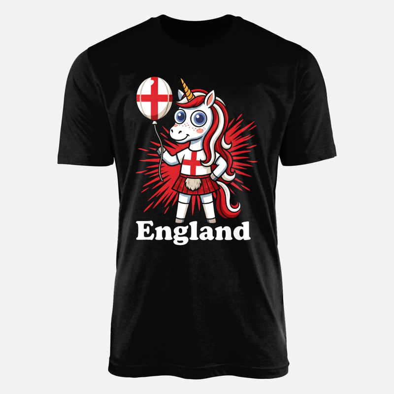T-shirts: England Supporter Cartoon Unicorn