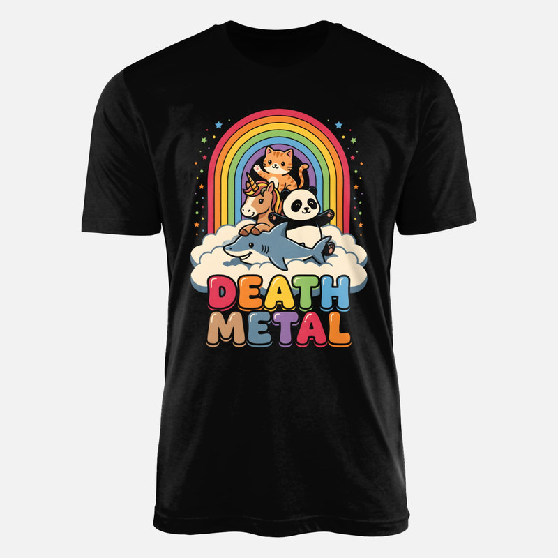 T-shirts: Death Metal Kawaii Animals Cloud