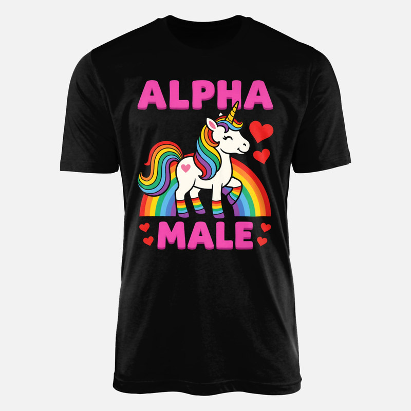 T-shirts: Alpha Male Rainbow Unicorn