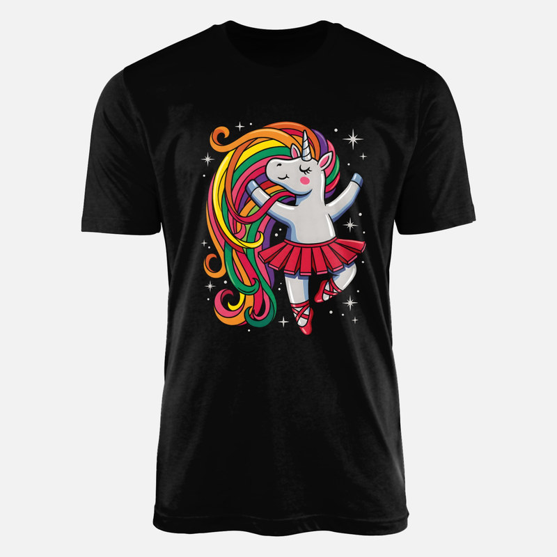 T-shirts: Rainbow Ballerina Unicorn