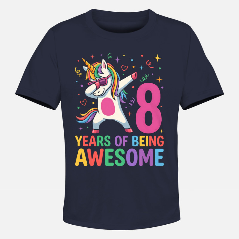 T-shirts: 8 Years of Being Awesome Dabbing Unicorn