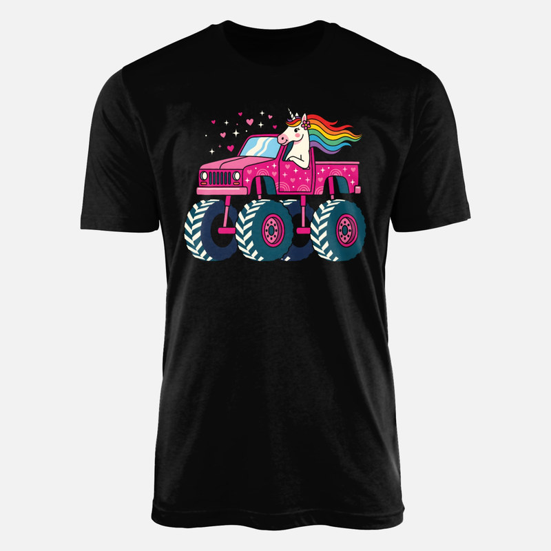 T-shirts: Unicorn Driving Monster Truck