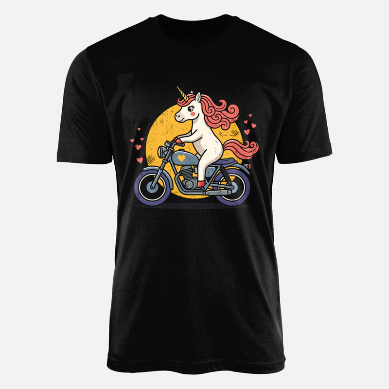 T-shirts: Kawaii Biker Unicorn on Motorcycle