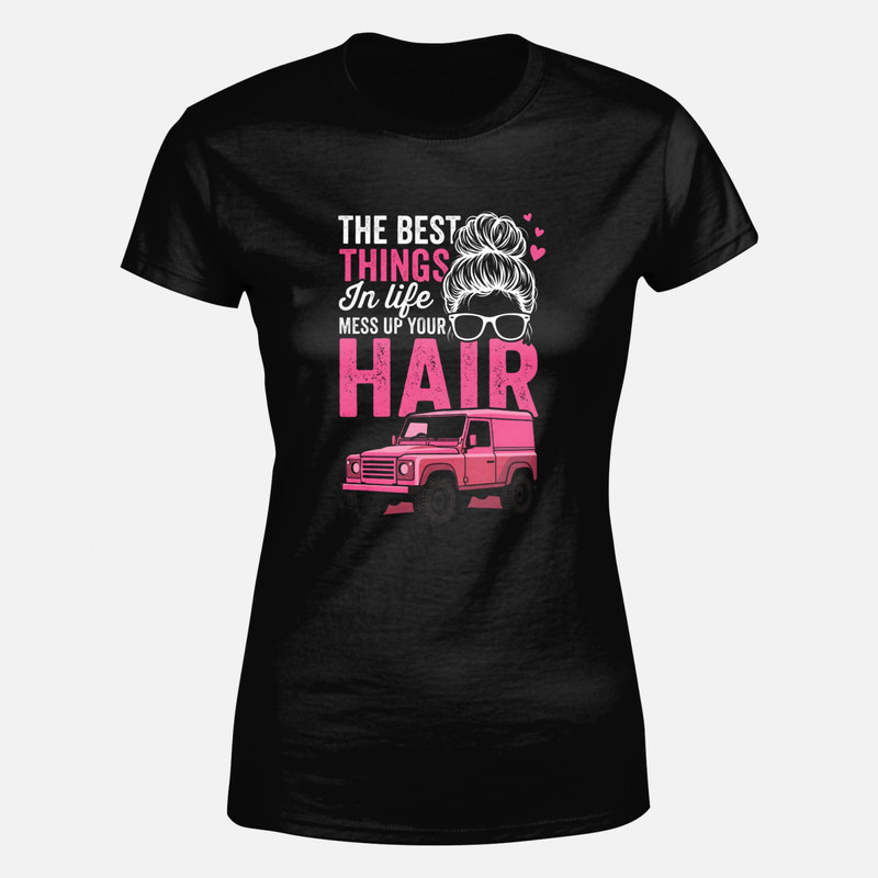 T-shirts: Mess Up Your Hair 4x4 Off-Road Girl
