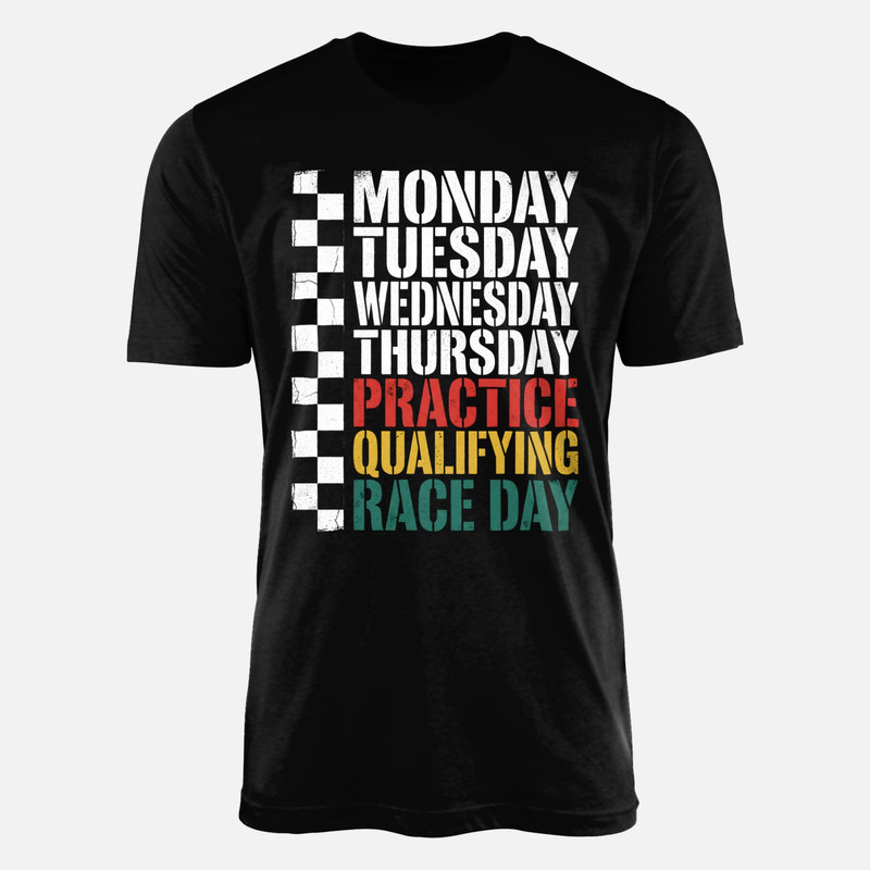 T-shirts: Race Week Days Checkered Flag
