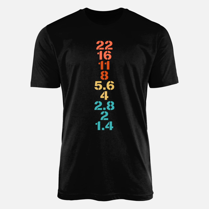T-shirts: Retro Camera F-Stop Aperture Scale