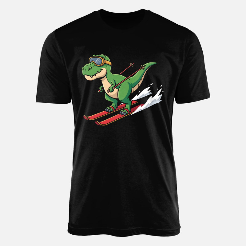 T-shirts: Skiing T-Rex Dinosaur