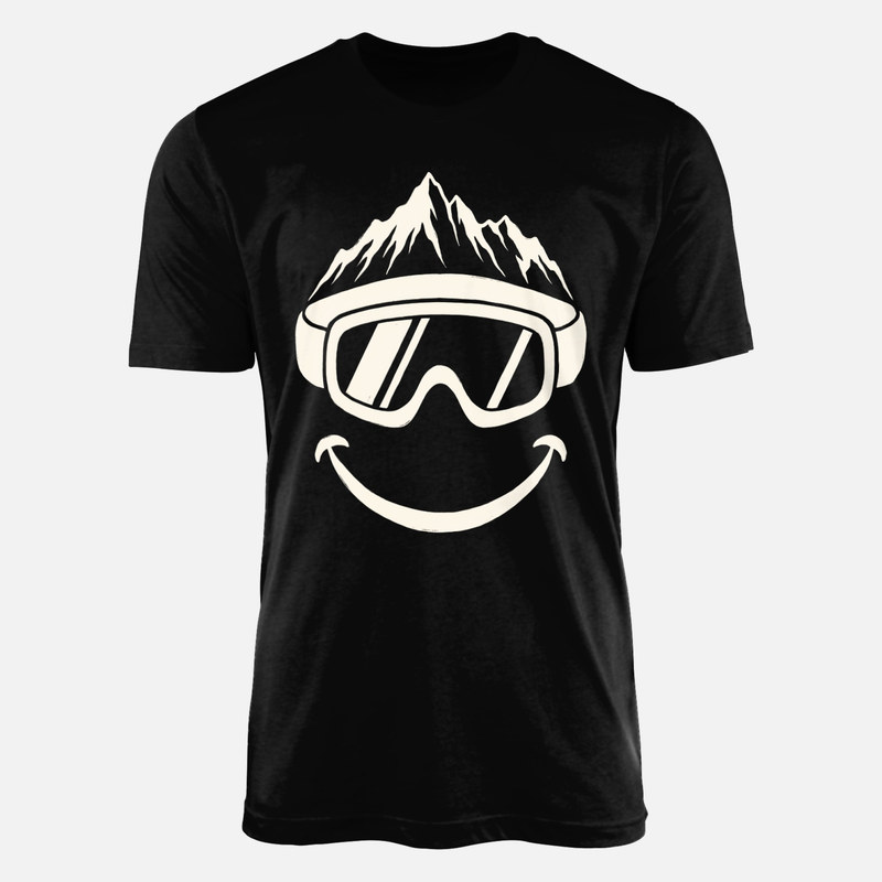 T-shirts: Smiling Ski Goggles and Mountain