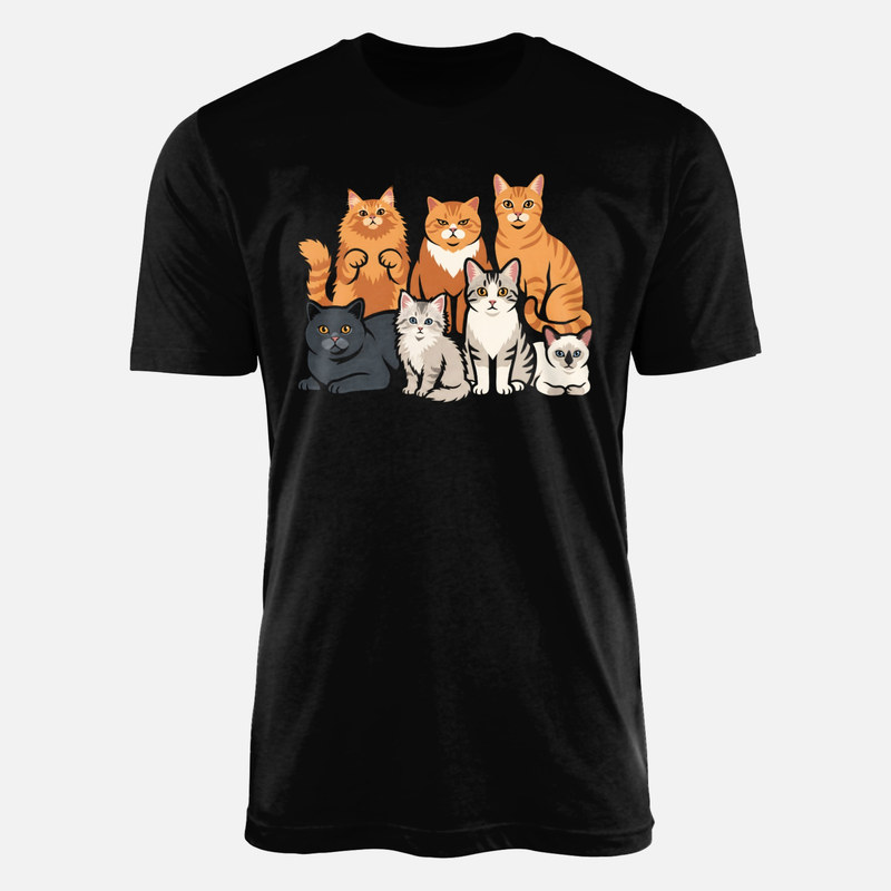 T-shirts: Seven Cute Cats Group