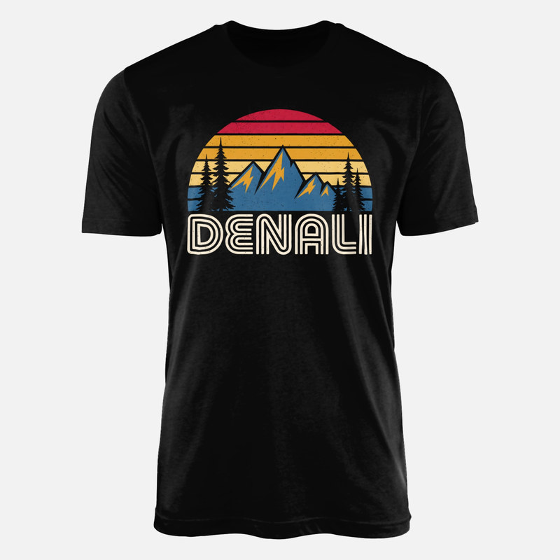 T-shirts: Denali Alaska Retro Sunset