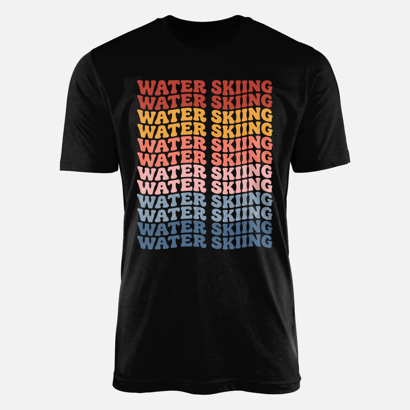 T-shirts: Retro Wavy Water Skiing