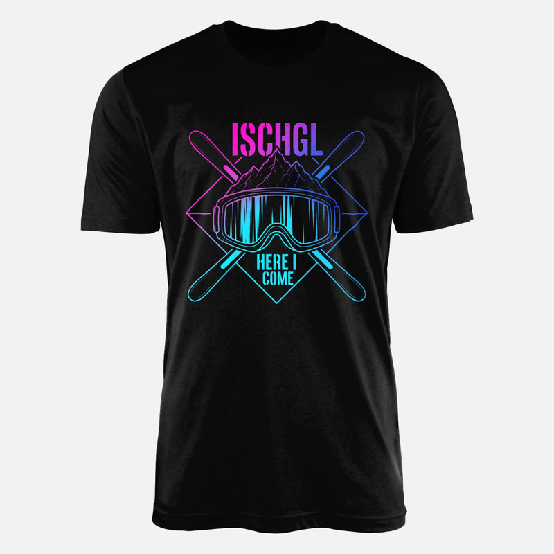 T-shirts: Ischgl Here I Come Retro Ski