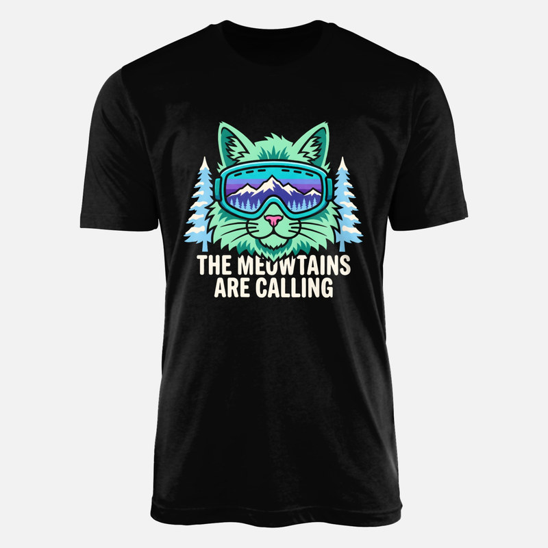 T-shirts: The Meowtains Are Calling Ski Cat