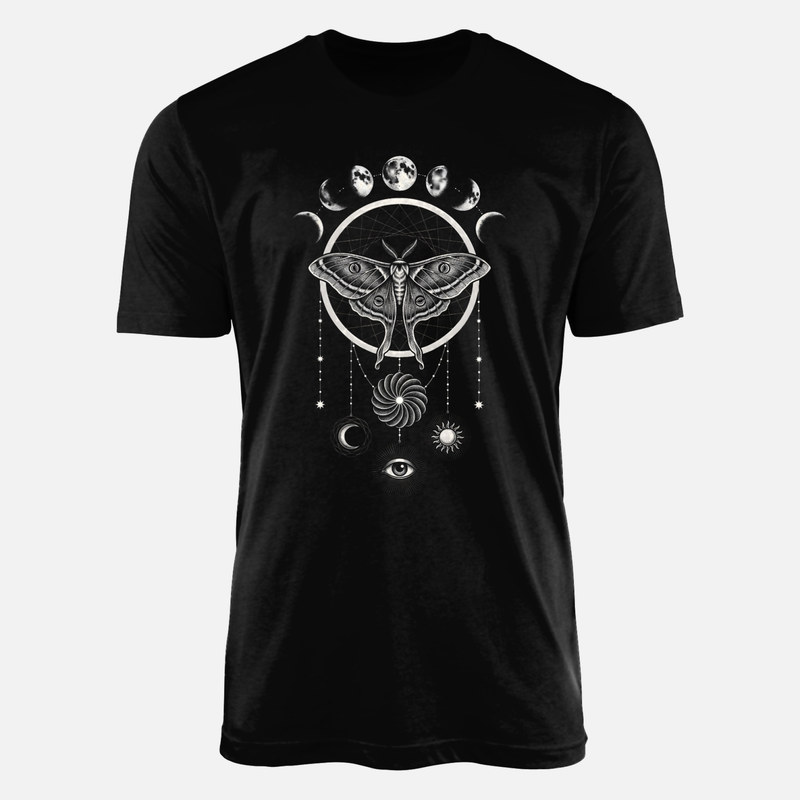 T-shirts: Mystic Moth with Moon Phases