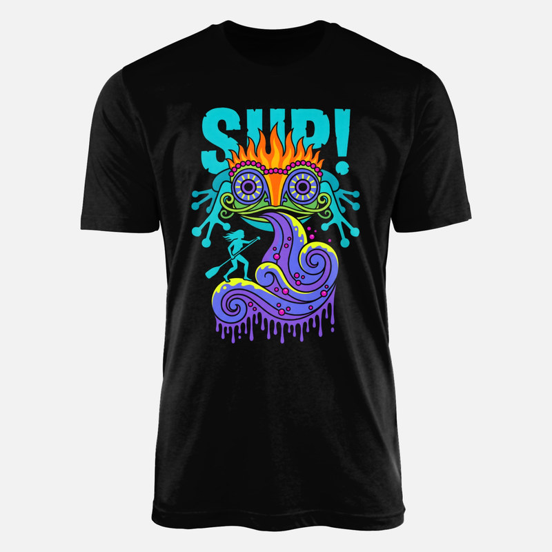 T-shirts: Sup! Psychedelic Paddle Surf Monster