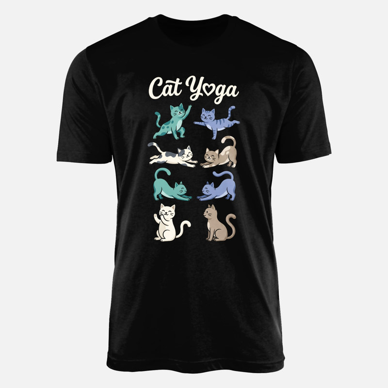 T-shirts: Cat Yoga Cartoon Poses