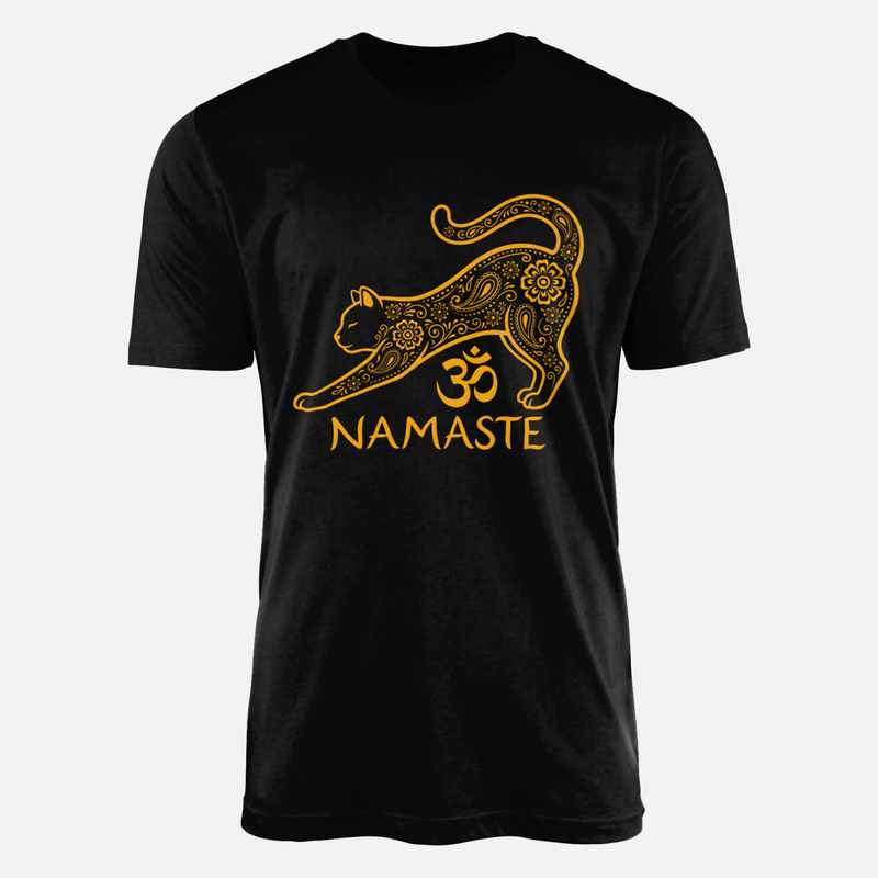 T-shirts: Namaste Mandala Yoga Cat