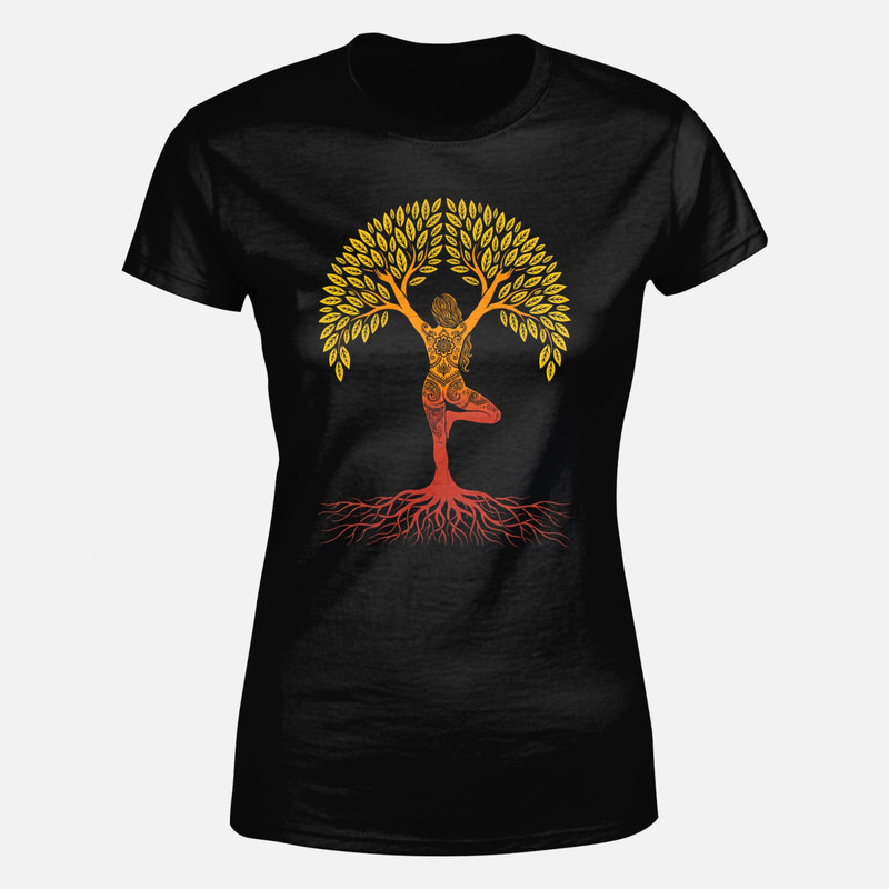 T-shirts: Mandala Yoga Tree Woman