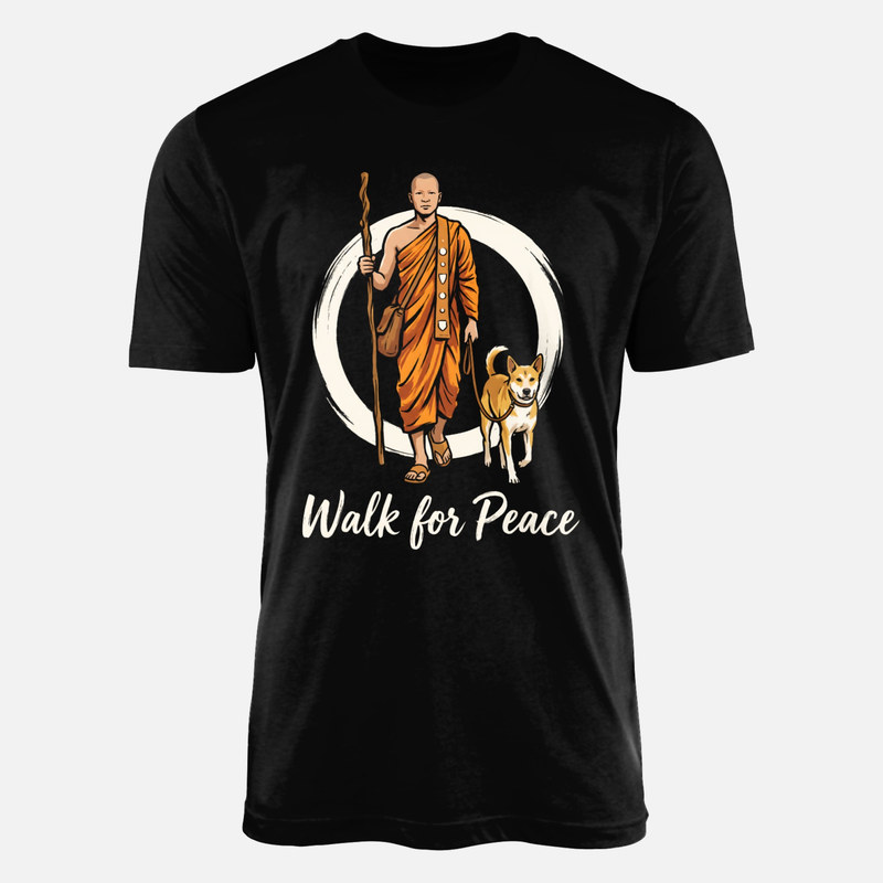T-shirts: Walk for Peace Buddhist Monk and Dog