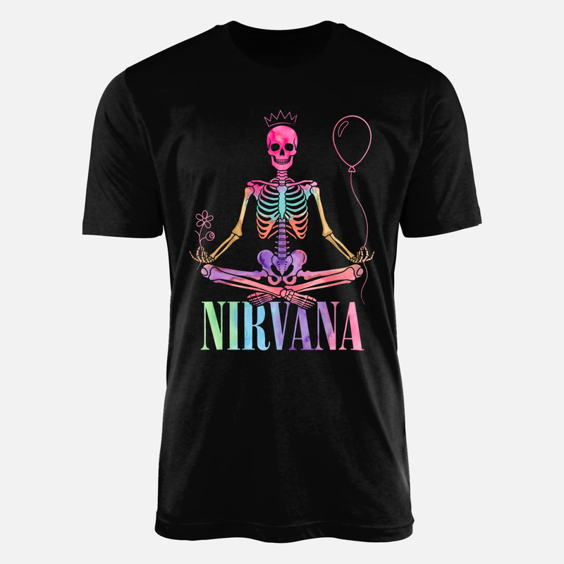 T-shirts: Nirvana Meditating Skeleton Watercolor