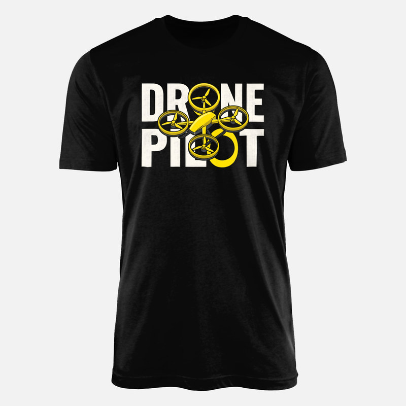 T-shirts: Drone Pilot with Yellow Quadcopter