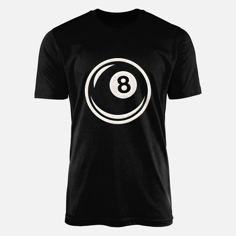 T-shirts: Minimalist Black and White 8 Ball